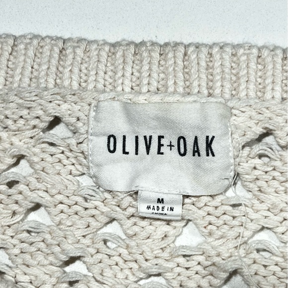 Cream olive & oak open knit sweater - Picture 3 of 3